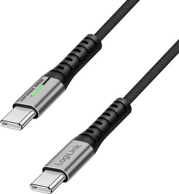USB-C 3.2 kabel M/M (0,5 meter, 100 Watt, 20 Gbps, 4K video, zwart)