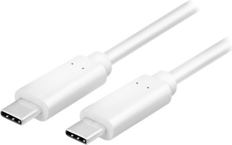 USB-C 3.2 kabel M/M (1 meter, 100 Watt, 10 Gbps, 4K video, wit)