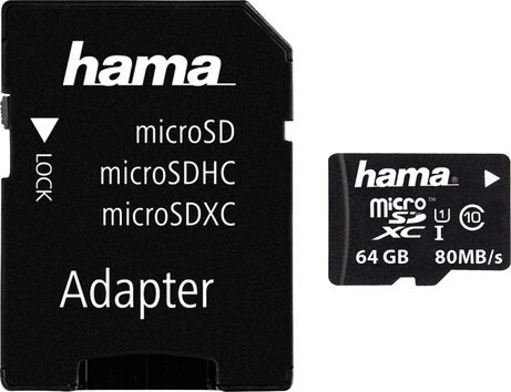 MicroSDXC UHS-I Card 64 GB (80 MB/s read)