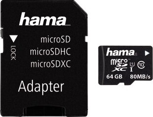 MicroSDXC UHS-I Card 64 GB (100 MB/s read)