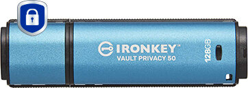 IKVP50/128GB IronKey Vault Privacy 50 Series USB flash drive 128 GB (encrypted, USB 3.2 Gen 1, TAA Compliant)
