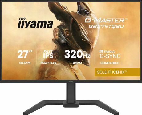 G-MASTER Gold Phoenix GB2791QSU-B1 LED gaming 27", 2560 x 1440 WQHD 320 Hz, Fast IPS, HDR10, 0,6 ms, 2 x HDMI, DisplayPort, speakers, mat zwart