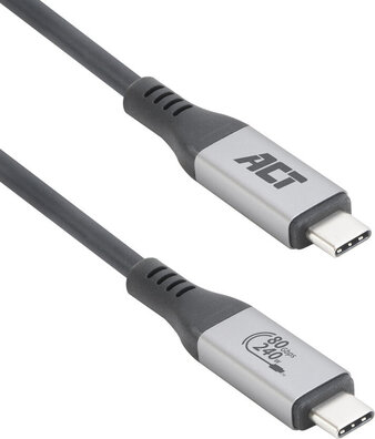 Thunderbolt kabel : USB-C M/M (USB 4, Thunderbolt 5, DisplayPort 2.1, 48 Volt, 5 A, 1,5 meter, USB Power Delivery 240 Watt, 80 Gbps data, 4K 540 Hz support, 16K 120 Hz, 8K 500 Hz, zwart)