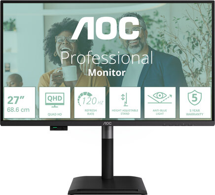 Pro-line Q27P4CV LED 27", 2560 x 1440 QHD 120 Hz, IPS, 4 ms, HDMI, DisplayPort, USB-C, speakers, zwart