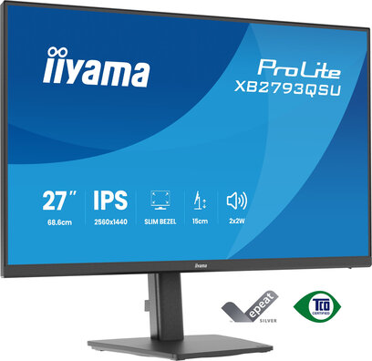 ProLite XB2793QSU-B1 LED 27", 2560 x 1440 QHD, IPS, 1 ms, HDMI, DisplayPort, speakers, mat zwart