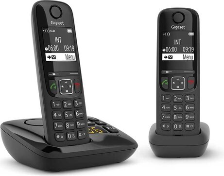 Gigaset AS690AR Duo (telefoonboek 100, nummerherkenning, antwoordapparaat, 2 handsets, zwart)