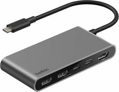 Connect 5-in-1 USB-C Hub (met 2 x USB-C poorten, 2 x USB-A poorten en 1 x HDMI, zilver)