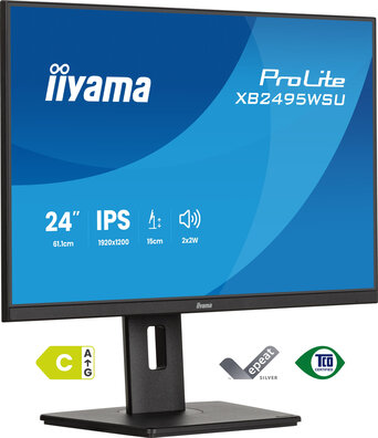 ProLite XB2495WSU-B1 LED 24", 1920 x 1200 100 Hz, IPS, 4 ms, HDMI, DisplayPort, speakers, mat zwart