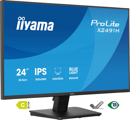 ProLite X2491H-B1 LED 24", 1920 x 1080 Full HD 120 Hz, IPS, 1 ms, HDMI, DisplayPort, speakers, zwart mat