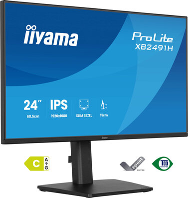 ProLite XB2491H-B1 LED 24", 1920 x 1080 Full HD 120 Hz, IPS, 1500:1, 1 ms, HDMI, DisplayPort, mat zwart