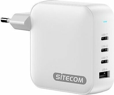 165 Watt Power Delivery Wall Charger (1 x USB-A en 3 x USB-C, wit)