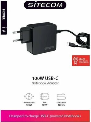 100 Watt USB-C Notebook Adapter (1,8 meter kabel)