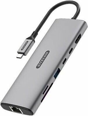 6-in-1 USB-C Multiport Adapter Gen3 (LAN 10 Gbps, USB-A, USB-C, HDMI en SD-kaartlezer)