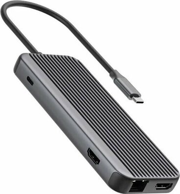 8-in-1 USB-C Power Delivery Multiport Adapter Pro (2 x HDMI, USB-A, USB-C, SD-kaartlezer en LAN)