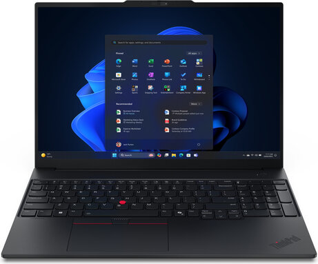 ThinkPad E16 Gen 3 22AY Copilot+ PC (180° hinge design, Intel Core Ultra 5-226V, Windows 11 Pro, 16 GB RAM, 512 GB SSD, 16" IPS 1920 x 1200, Wi-Fi 6E, Bluetooth, zwart, Azerty)