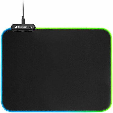 RGB Illuminated Gaming Mouse Mat (360 mm x 270 mm, zwart)
