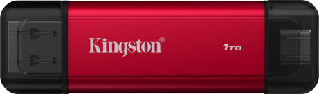 SPSD/1TB Dual Portable USB-stick (rood/zwart, USB-C en USB-A, 1050 Mbps read, 950 Mbps write)