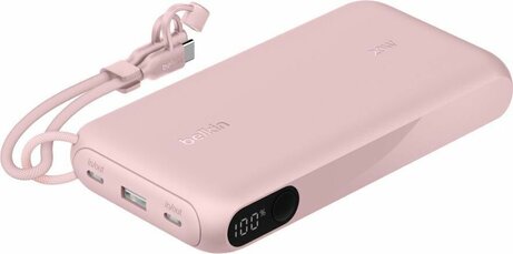 BPB028HQPK Powerbank (20.000 mAh, 1x USB-A en 2 x USB-C, roze)